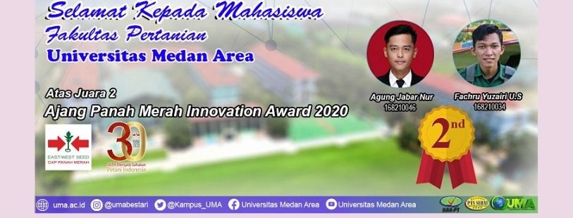 Prestasi Gemilang Mahasiswa Fakultas Pertanian Universitas Medan Area Pada Ajang Panah Merah Innovation Award 2020