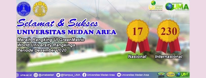 Universitas Medan Area Meraih Peringkat 17 Nasional Dan 230 Internasional UI Greenmetric World University Rangkings